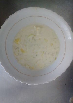 Una foto de Crema de cebolla con queso