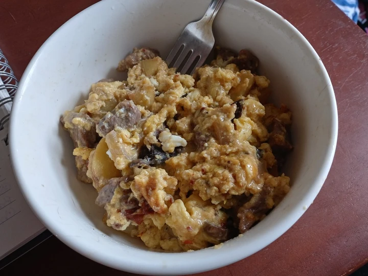 Easy Way Prepare Recipe Steak and Mushroom Breakfast Scramble that is Perfect, Really Delicious}