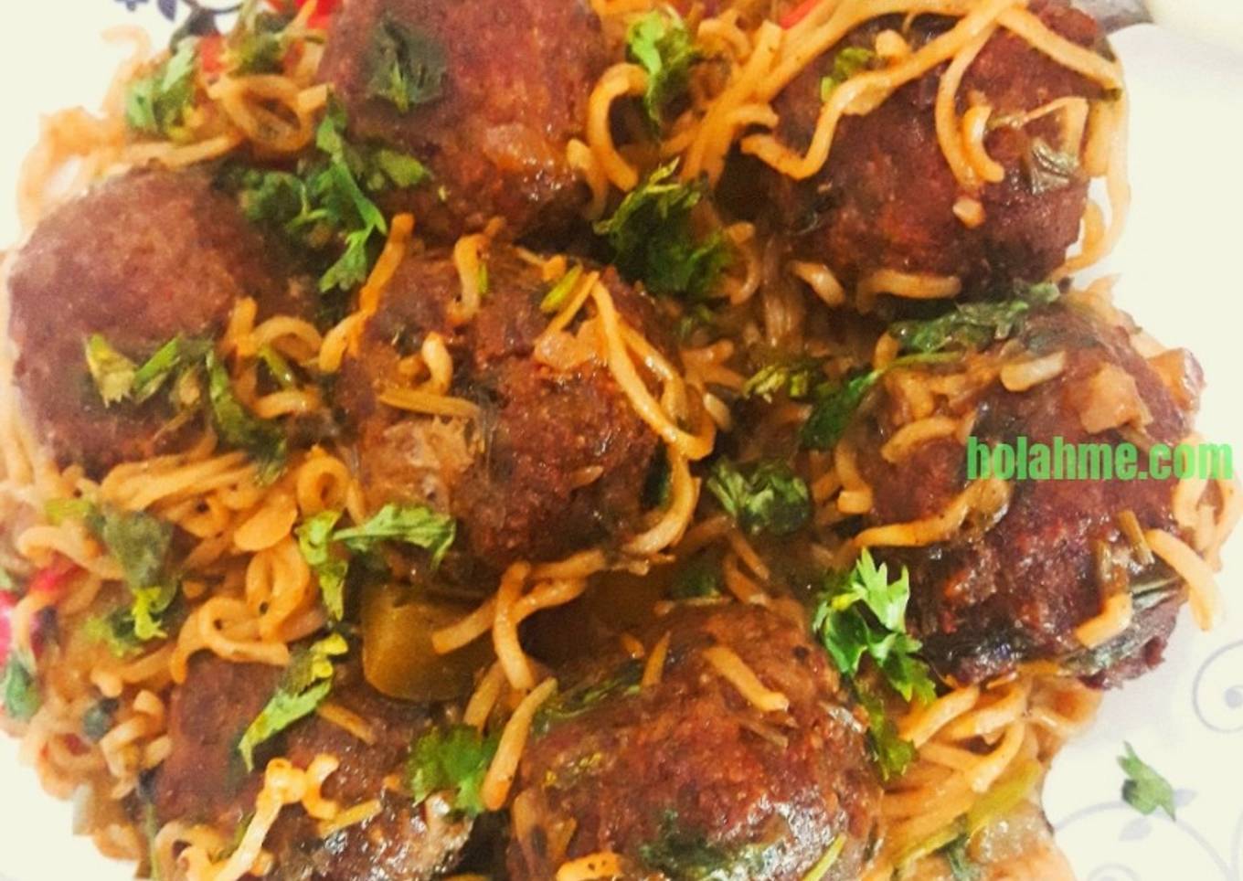Recipe of Ultimate IndoBalls - Indomie Stir Fry and
Meatballs #pacemakers