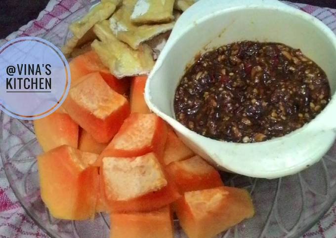 Resep Sambal rujak buah alakadar Anti Gagal