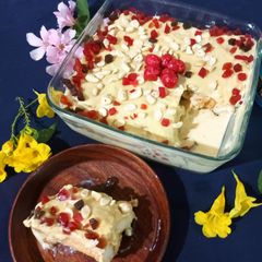 A picture of Rusk milk custard pudding.