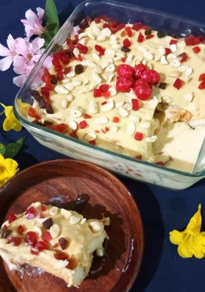 A picture of Rusk milk custard pudding.