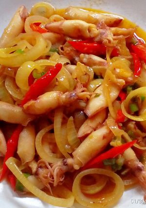Foto resep Cumi asin pedas