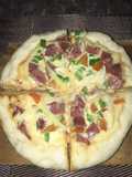 Pizza cheese smoke beef italia