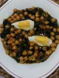 Espinacas esparragas con garbanzos