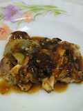 Chicken steak with black pepper sauce