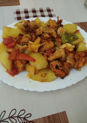 صورة لوصفة اسكالوب بالخضر