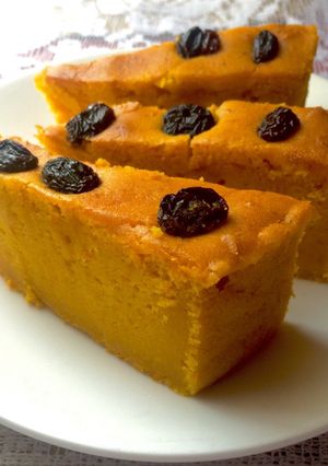 Foto resep Bolu Labu Kuning Blueberry & Kismis