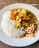 Pollo al Curry (japonés) con frejoles