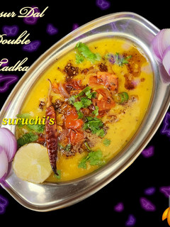 A picture of Masur Dal Double Tadka.