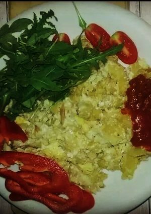 A picture of French Fries omelette.