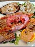 Grigliata di Pesce con Pesce Spada, Tonno, Gamberoni, Seppie e Salmone