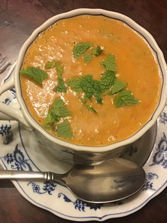 A picture of California Farm Cucumber Gazpacho Cold Soup.