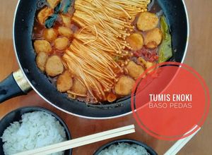Foto resep Tumis Enoki Baso Pedas