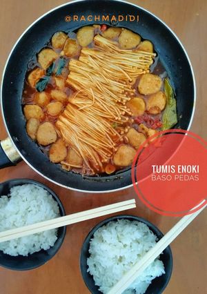 Foto resep Tumis Enoki Baso Pedas