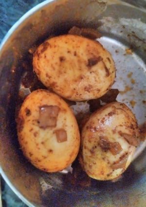 A picture of Egg curry masala fry.