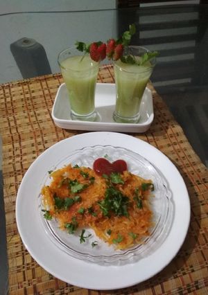 A picture of Guava Crush vth Potato Rissoti.