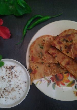 A picture of Coriander Butter masala Paratha.