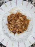 Tallarines de arroz en salsa de yogur y soja