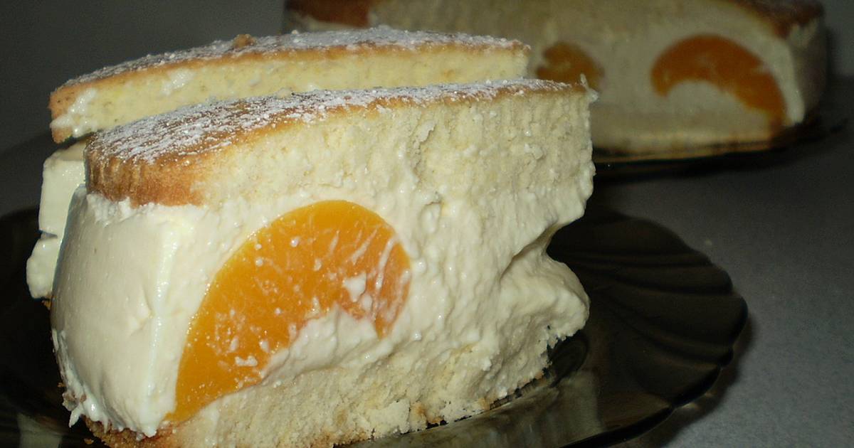 Торт с прослойкой из творога и персиков - пошаговый рецепт с фото, ингредиенты, как приготовить