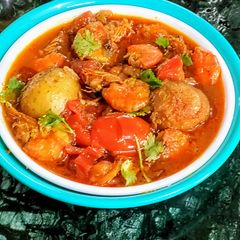 A picture of Prawn Potato Masala Curry.