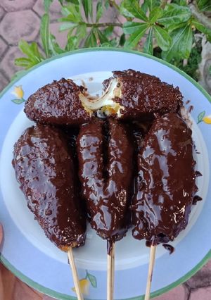 Foto resep Sate Pisang Mozzarella / Corndog Banana