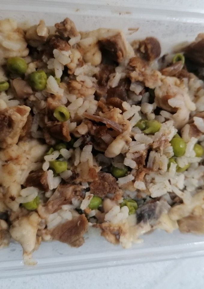Una foto de Arroz con carne para perro