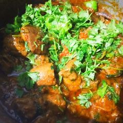 A picture of Goat's liver recipe/bakray ki kaleji.