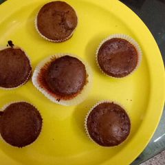 A picture of Eggless chocolate muffins. (high protein).