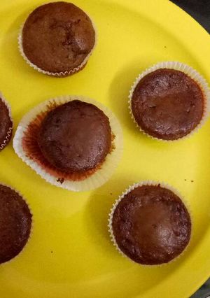 A picture of Eggless chocolate muffins. (high protein).