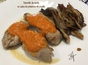 Una foto de solomillo en salsa de nata