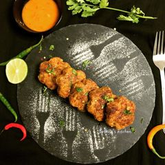 A picture of Banana Stem & Rice Tikki.