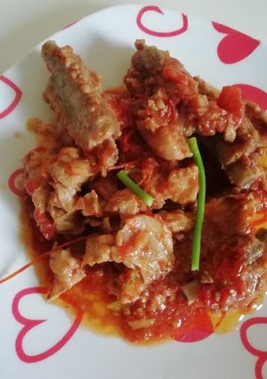 A picture of Wet fry simmered pork#4weekschallenge.