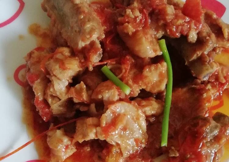 Recipe of Perfect Wet fry simmered pork#4weekschallenge