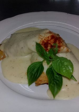 Una foto de Creps con un sofrito de verduras