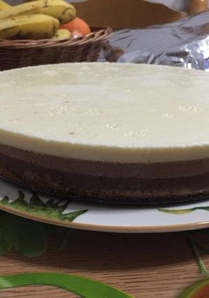Una foto de Tarta tres chocolates