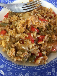 Una foto de Arroz con pisto
