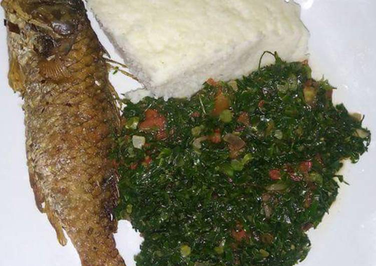 Ugali,Fish with kales. #localfoodcontest_mombasa