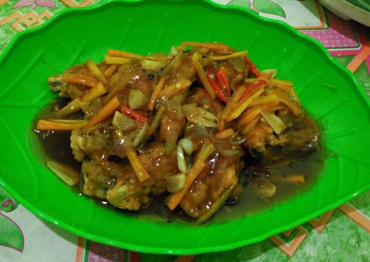 Ayam tepung saus lada hitam