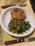 Hamburguesa Vegetariana de Calabaza y Zanahoria con Revuelto de Acelga