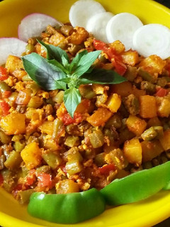 عکسی از دستور خوراک لوبیا سبز با طعم ادویه کاری