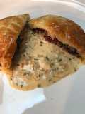Cranberry, leek and apricot strudel
