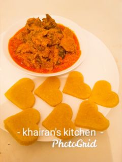 Egusi ijebu with eba ainihin hoton girkin
