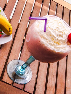 Una foto de Smoothie de fresa y plátano