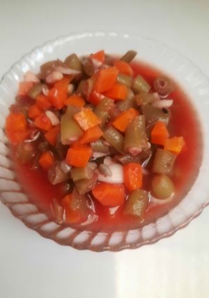 عکسی از دستور ترشی لوبیا سبز