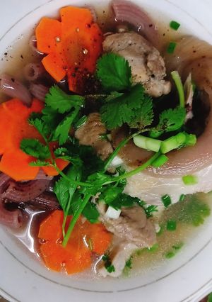Hình của món Nui lứt nấu khoanh giò.