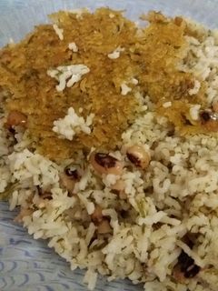 عکسی از دستور پلو لوبیا چشم بلبلی