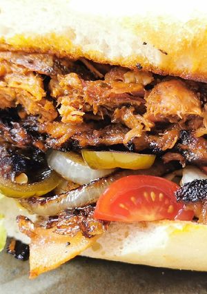 Pulled pork burger recept fotója