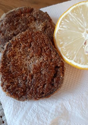 Una foto de Milanesas de berenjena con salvado de harina