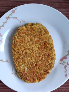 Una foto de Hamburguesa de lentejas con harina de garbanzo